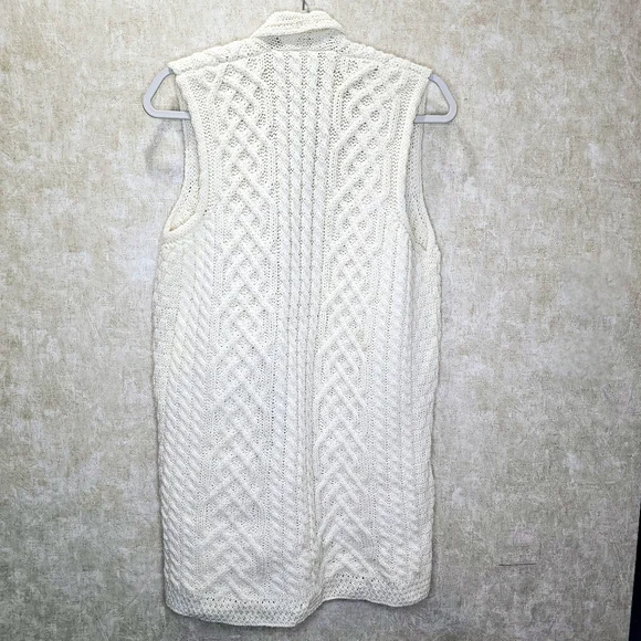 Kilronan Knitwear Ireland  Sweater Vest Wool Cable Knit Fisherman - Picture 6 of 6